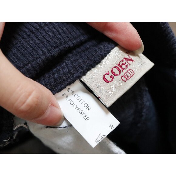 80s Sapphire Corduroy Pencil Skirt, Navy Blue Mini Skirt, High Waisted Minimal - Picture 8 of 8